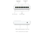 نمای کامل سوییچ یوبیکیوتی Lite 8 PoE شامل جلوی دستگاه با پورت‌ها و پشت دستگاه با طراحی تهویه