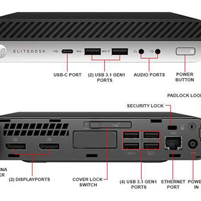 مینی کیس استوک HP ProDesk با پردازنده Intel Core i5-6500، رم 8 گیگابایت و حافظه SSD 256 گیگابایت